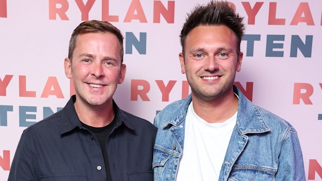 Scott Mills and Sam Vaughan at the Rylan book launch