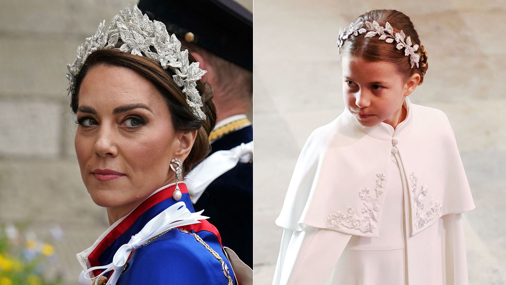 Princess of Wales and Princess Charlotte in matching headdresses