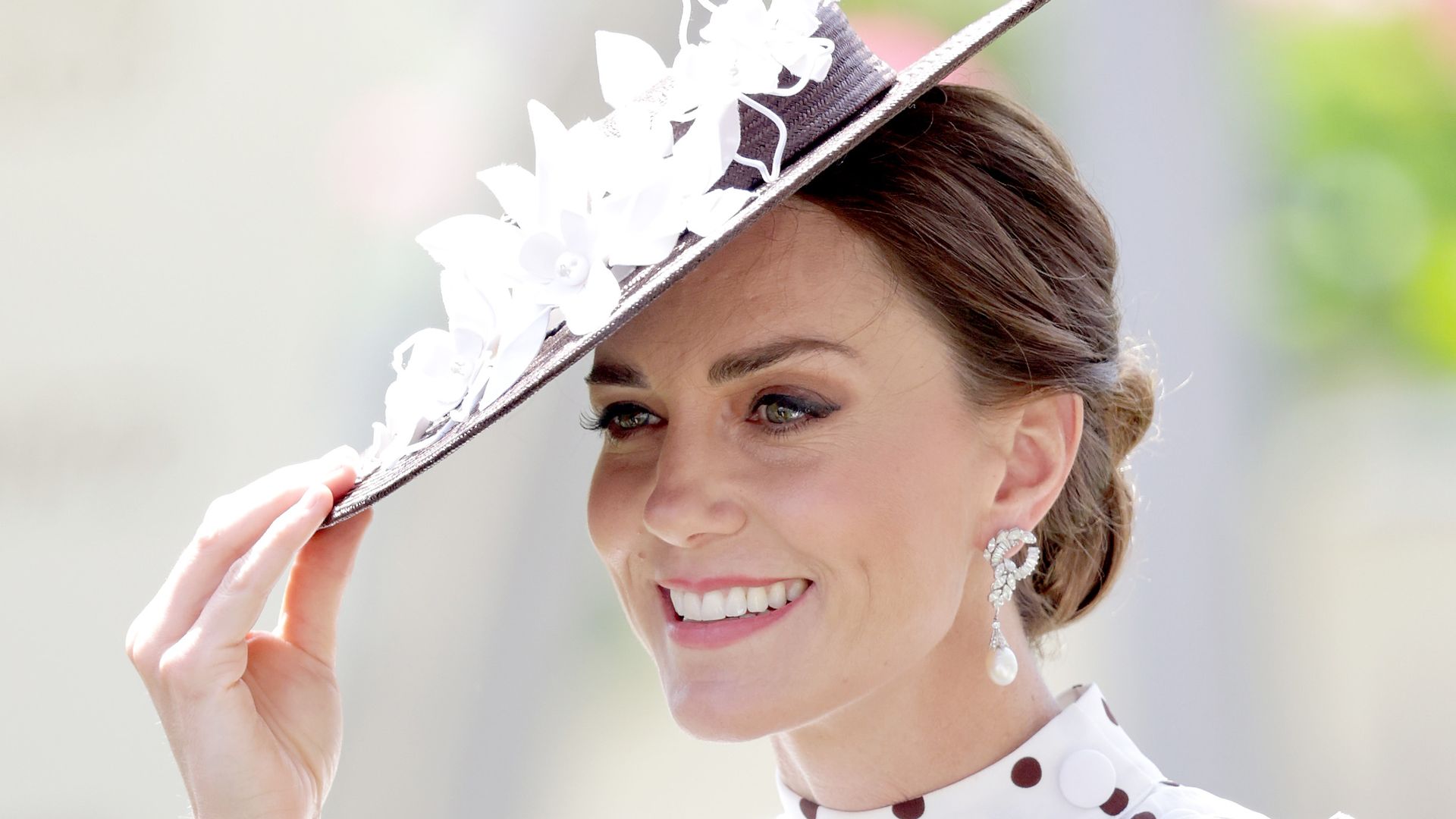 Catherine, Duchess of Cambridge in the parade ring during Royal Ascot 2022 at Ascot Racecourse on June 17, 2022 in Ascot, England
