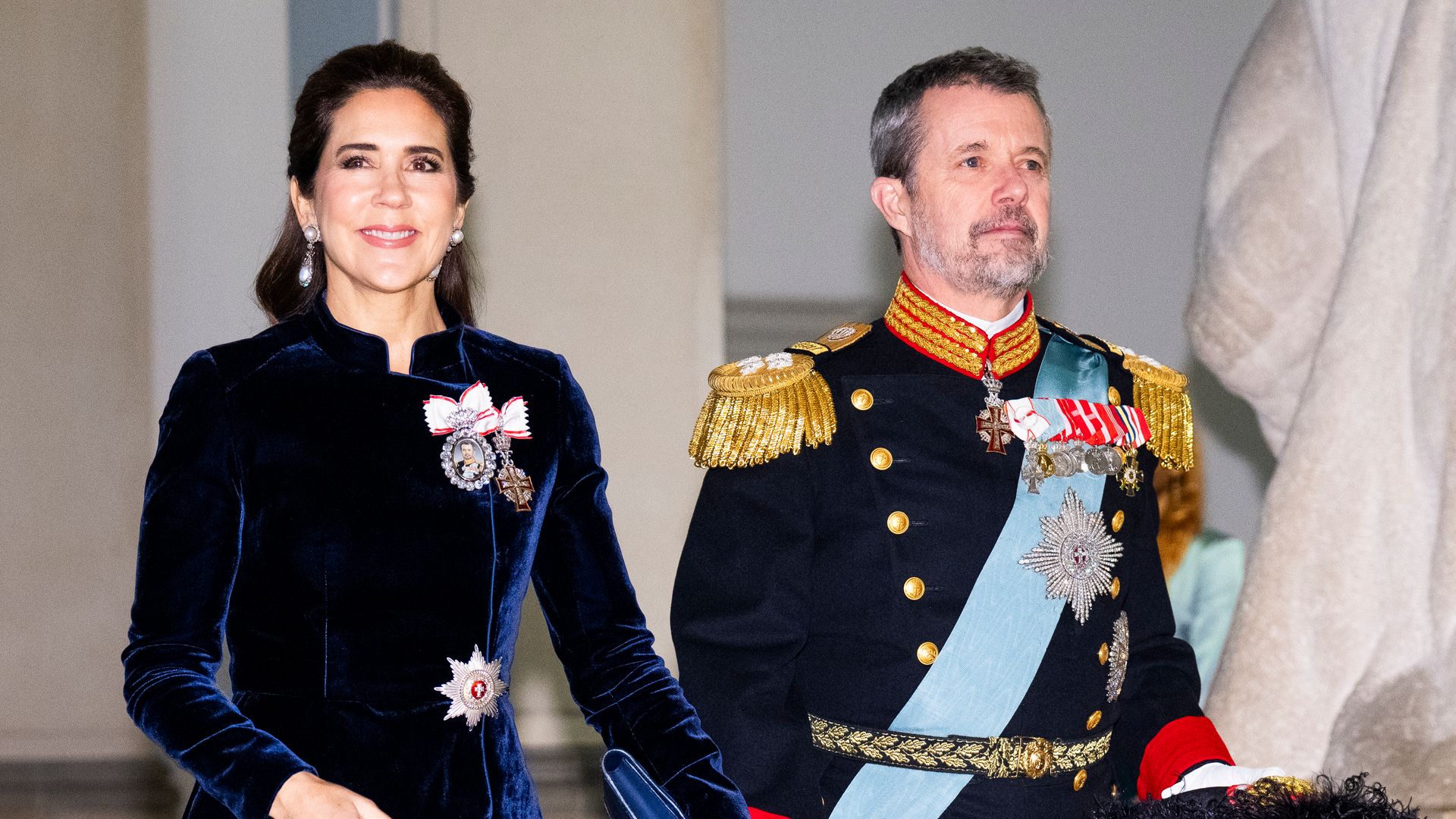 Queen Mary and King Frederik welcome guests to New Year's parties