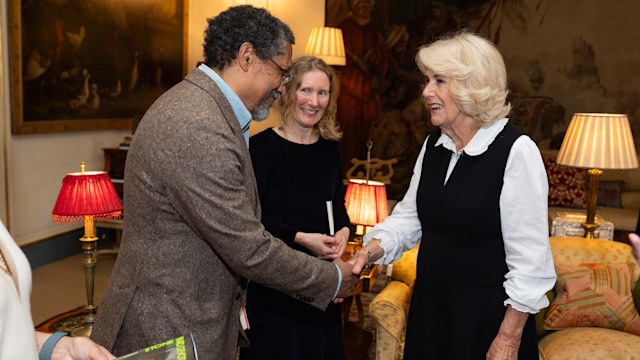 The Queen shaking hands with Percival Everett