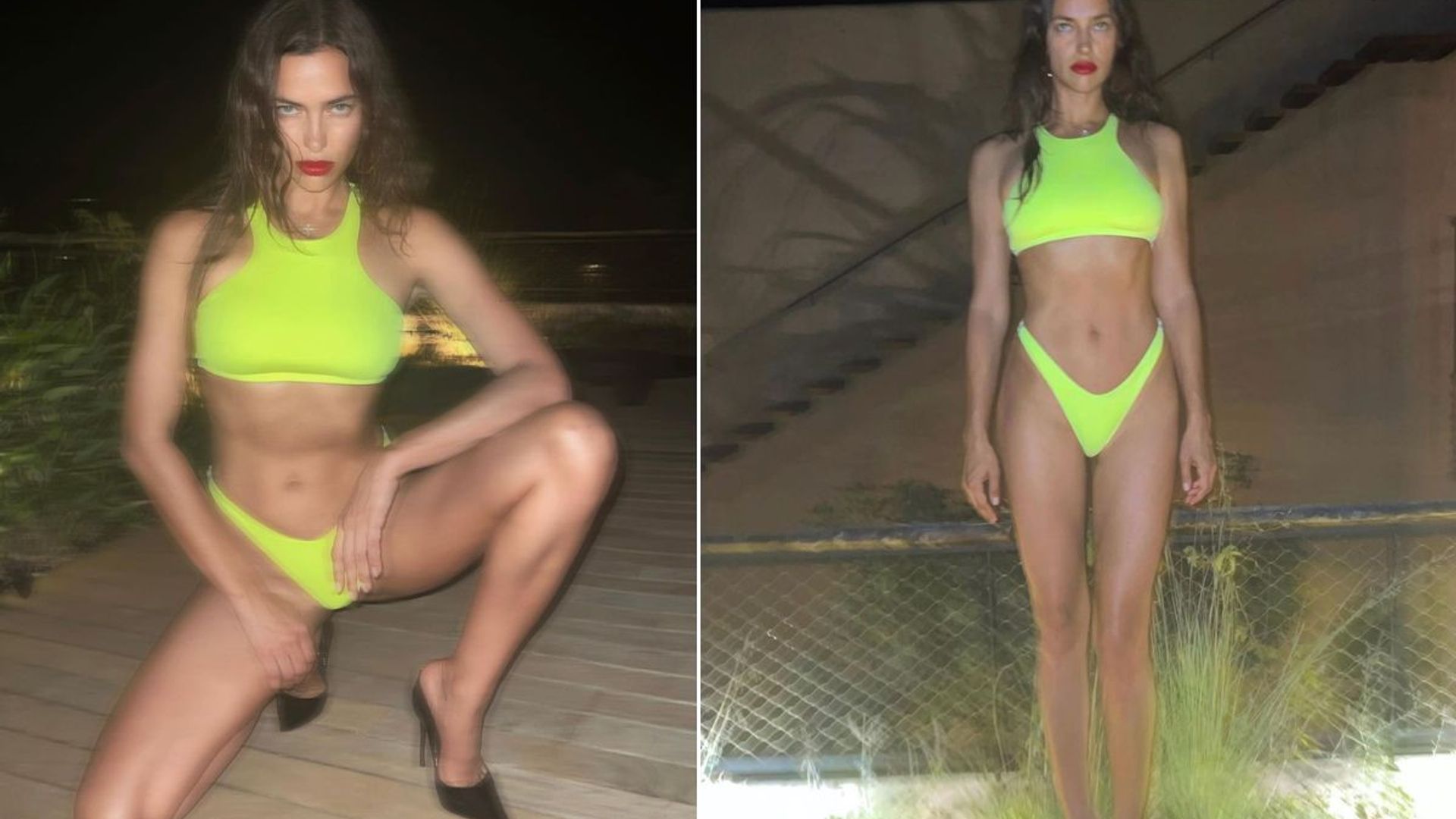 Irina Shayk shows off supermodel figure in Beyoncé's Ivy Park neon swimwear  | HELLO!