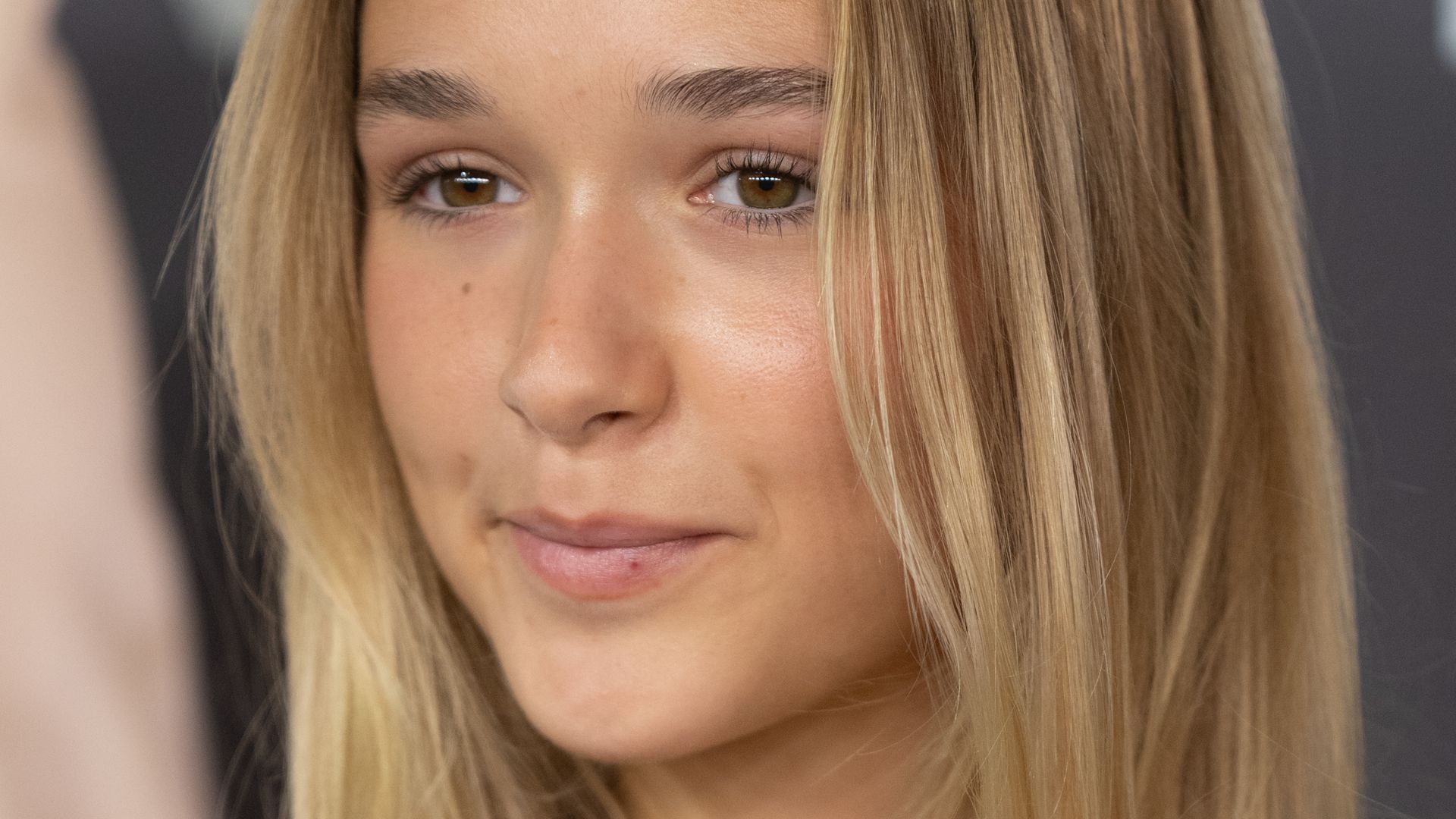 Harper Beckham attends the "Victoria Beckham" World Premiere at the Curzon Mayfair on October 08, 2025 in London, England.