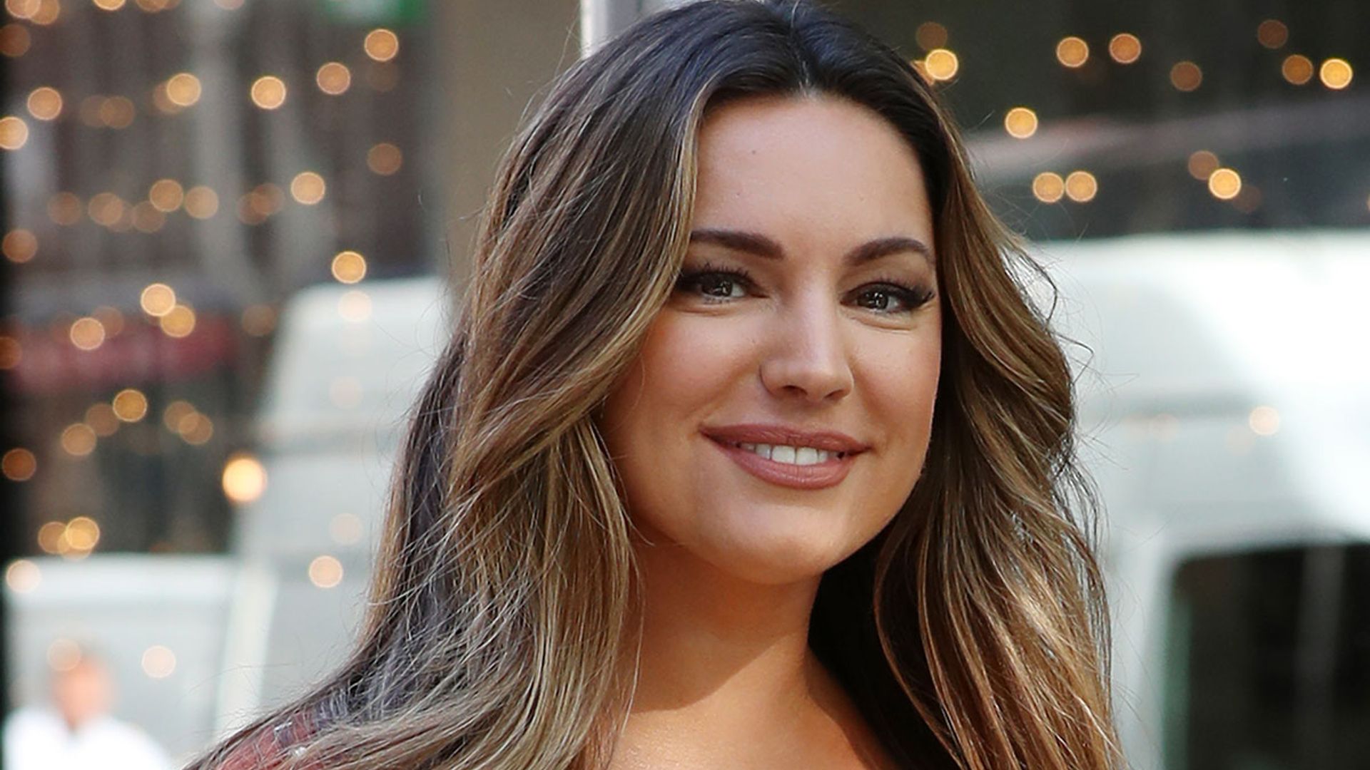 Kelly Brook is a vision in waist-cinching jumpsuit | HELLO!