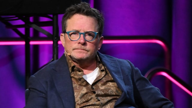 Michael J. Fox speaks onstage at A Funny Thing Happened On The Way To Cure Parkinson's at Casa Cipriani on November 16, 2024