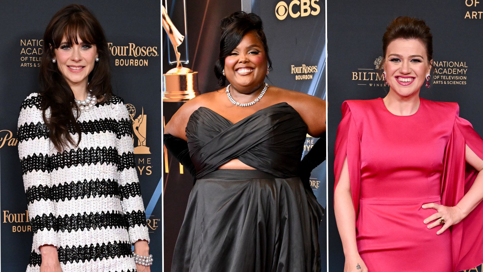 Daytime Emmy Awards: Kelly Clarkson and Zooey Deschanel lead the best dressed on the red carpet