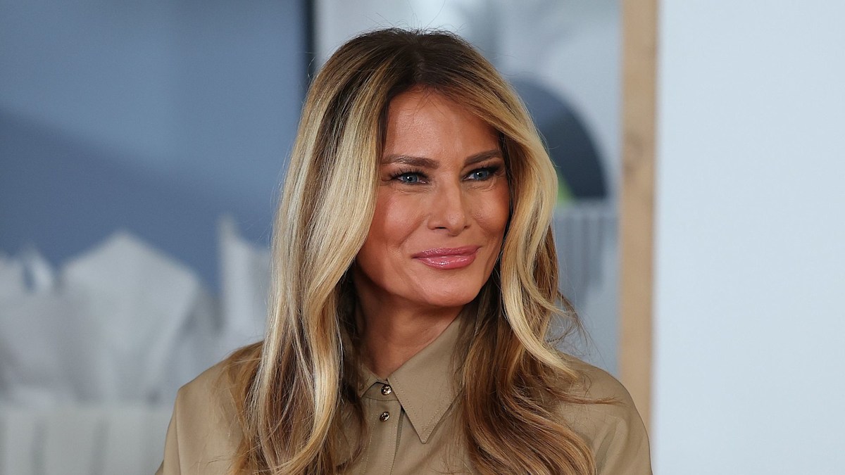 Melania Trump steps out in tailored khaki look for Valentine's Day surprise