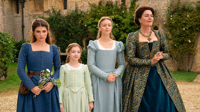 Emily Bader as Lady Jane Grey, Robyn Betteridge as Margaret Grey, Isabella Brownson as Katherine Grey and Anna Chancellor as Frances Grey