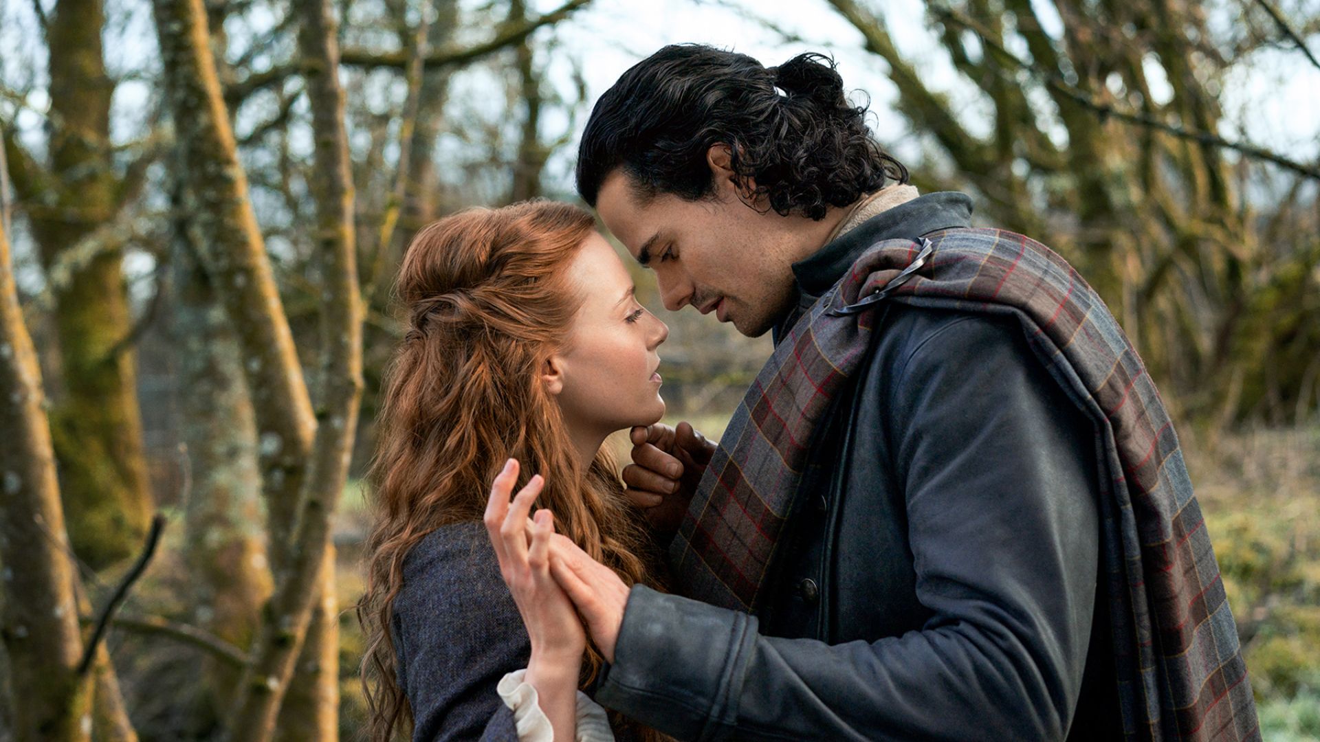 Harriet Slater and Jamie Roy as Ellen and Brian in Outlander: Blood of my Blood