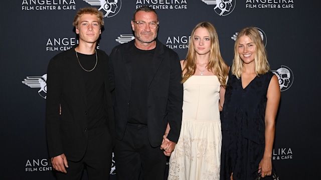 Sasha Schreiber, Liev Schreiber, Kai Schreiber and Taylor Schreiber attend the NY premiere of "Across The River And Into The Trees" at Angelika Film Center on August 29, 2024 in New York City