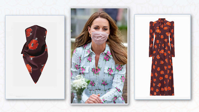 kate middleton matching face mask to outfit