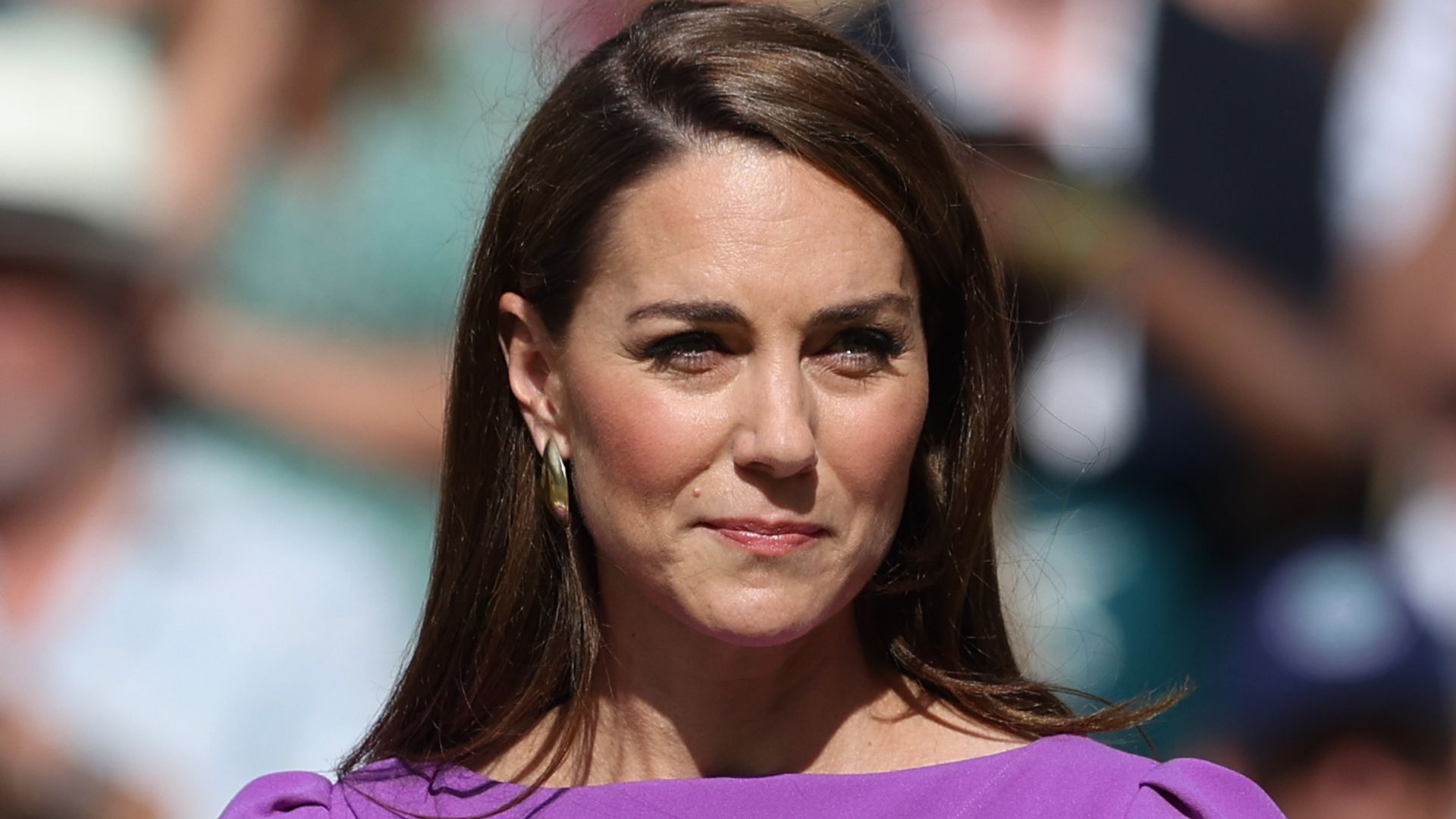 Catherine Princess of Wales during day fourteen of The Championships Wimbledon 2024 at All England Lawn Tennis and Croquet Club on July 14, 2024 in London, England. 