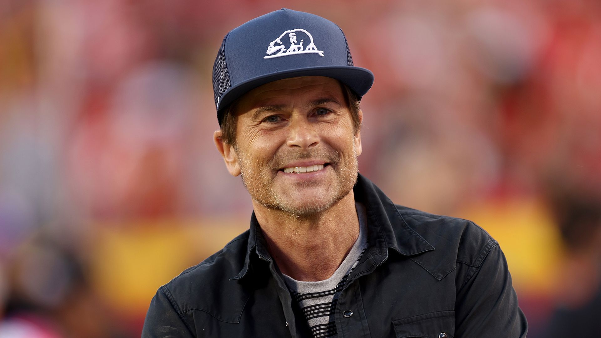 Rob Lowe during pregame between the Kansas City Chiefs and the Denver Broncos in October 2023