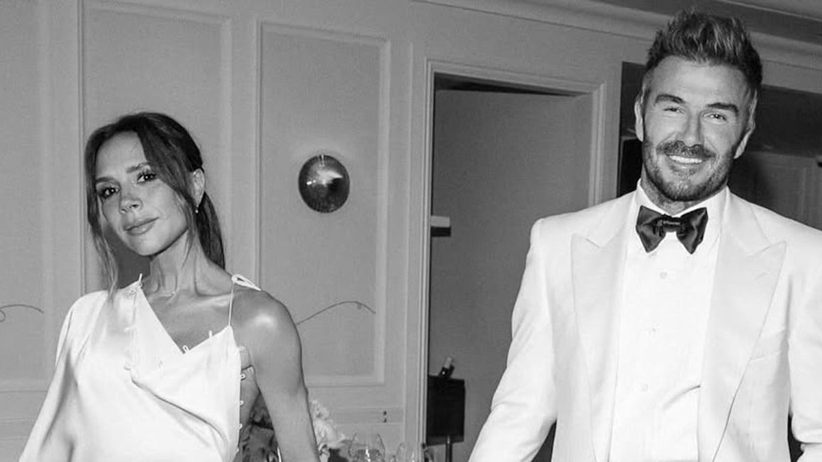 Victoria Beckham looks so youthful in £1,890 slinky bridal dress - after secret outfit change