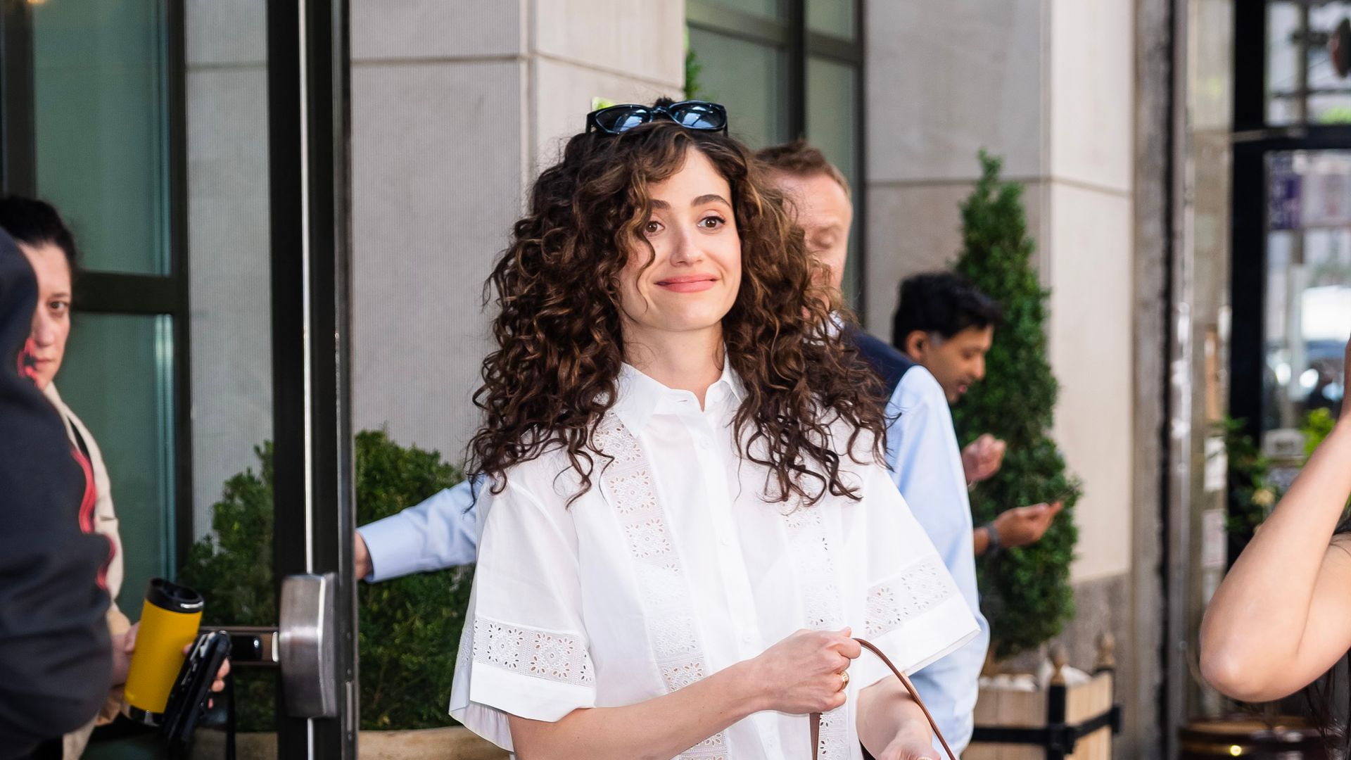 Emmy Rossum looks phenomenal as she steps out seven weeks after giving birth to second child