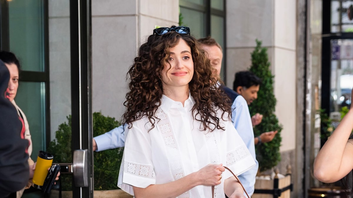 Emmy Rossum looks phenomenal as she steps out seven weeks after giving