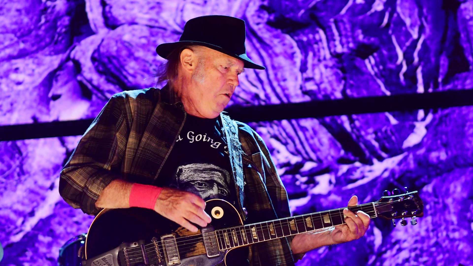 Neil Young performs during  2017 Farm Aid on September 16, 2017 in Burgettstown, Pennsylvania.