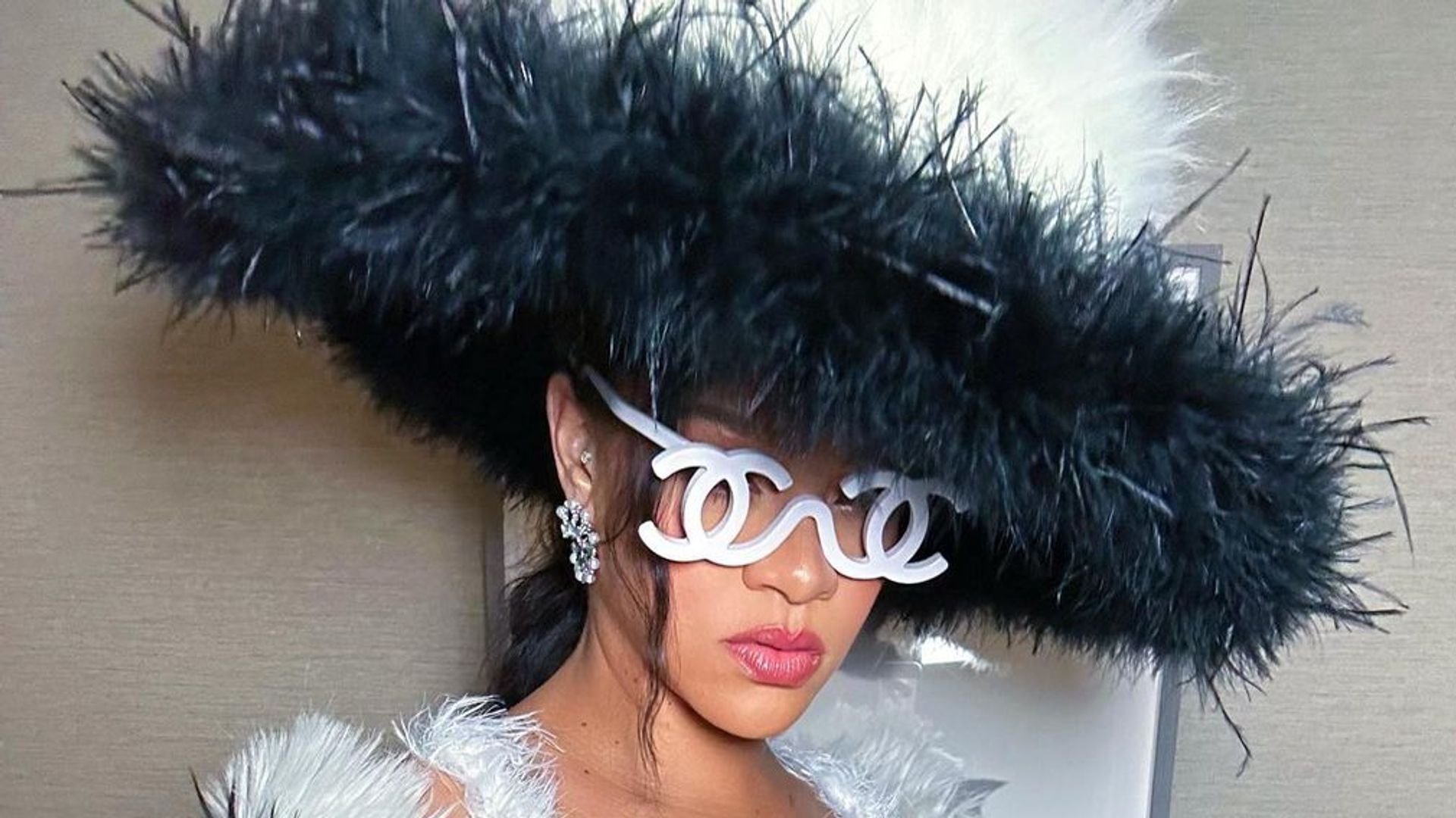 Rihanna rocked a monochrome ensemble ahead of the 2023 Met Gala 