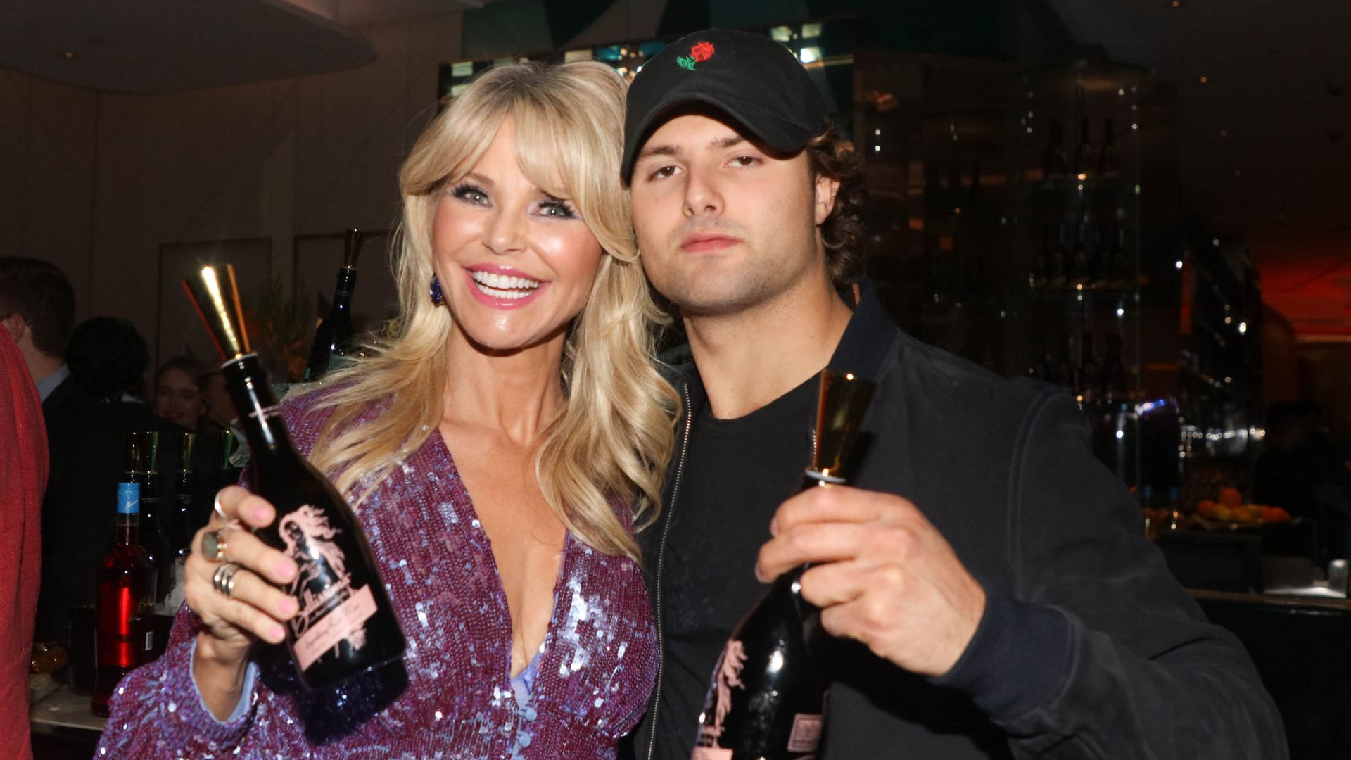 Christie brinkley poses with her son Jack