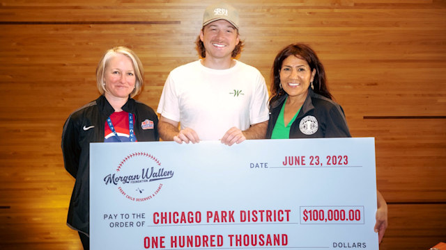 Keri Blackwell, Deputy Director, Cubs Charities; Morgan Wallen; Rosa Escareño, General Superintendent & CEO of Chicago Park District 