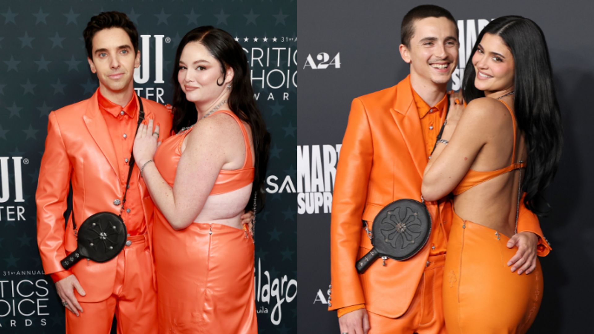 Hacks' Meg Stalter and Paul W. Downs show up to the 2026 Critics Choice Awards as Kylie Jenner and Timothée Chalamet — photos