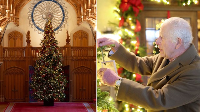 King Charles decorating Christmas tree at royal residence