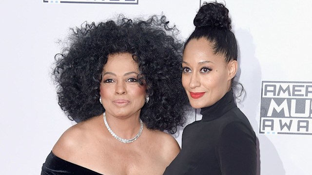 Singer Diana Ross (L) and actress Tracee Ellis Ross attend the 2014 American Music Awards at Nokia Theatre L.A. Live on November 23, 2014 in Los Angeles, California