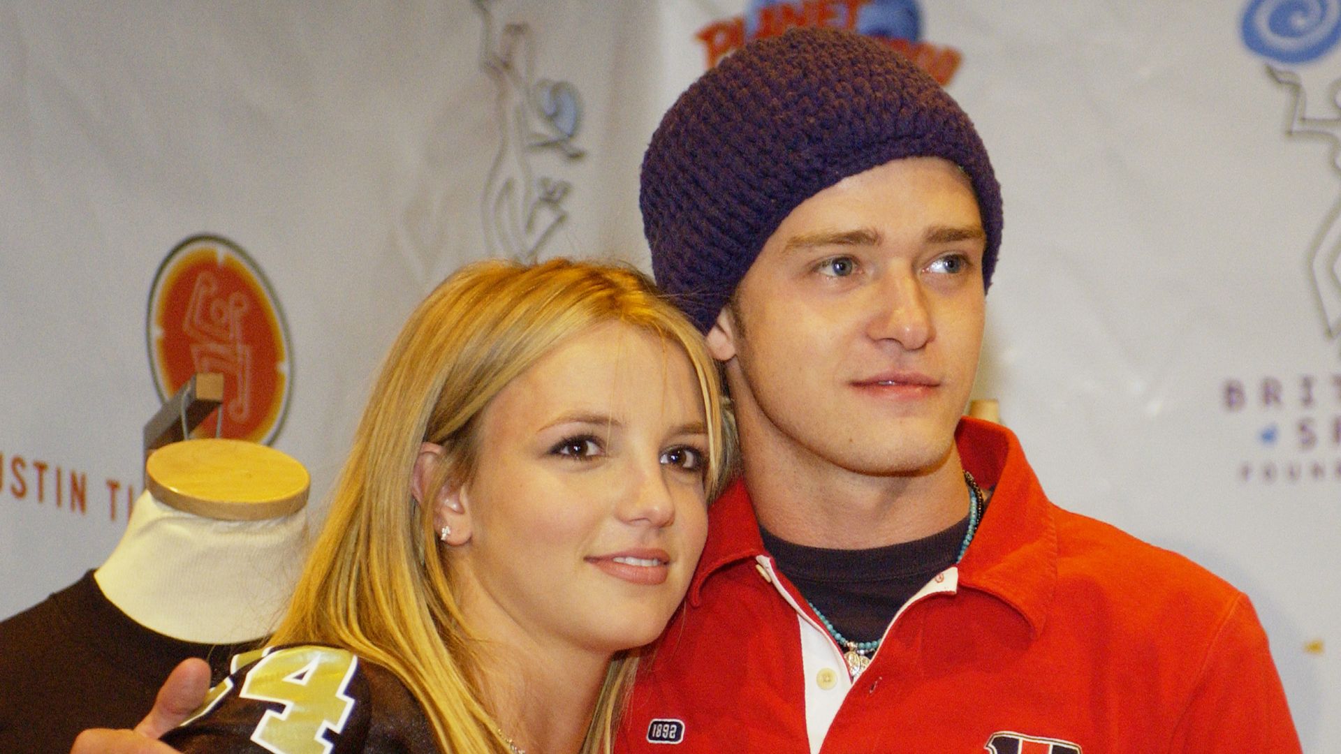 Britney Spears & Justin Timberlake Host Super Bowl Fundraiser at Planet Hollywood Times Square at Planet Hollywood Times Square in New York City, New York, 2002