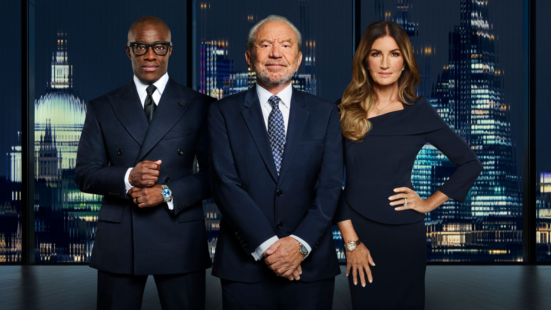 Tim Campbell, Alan Sugar and Karren Brady in a promotional image for The Apprentice
