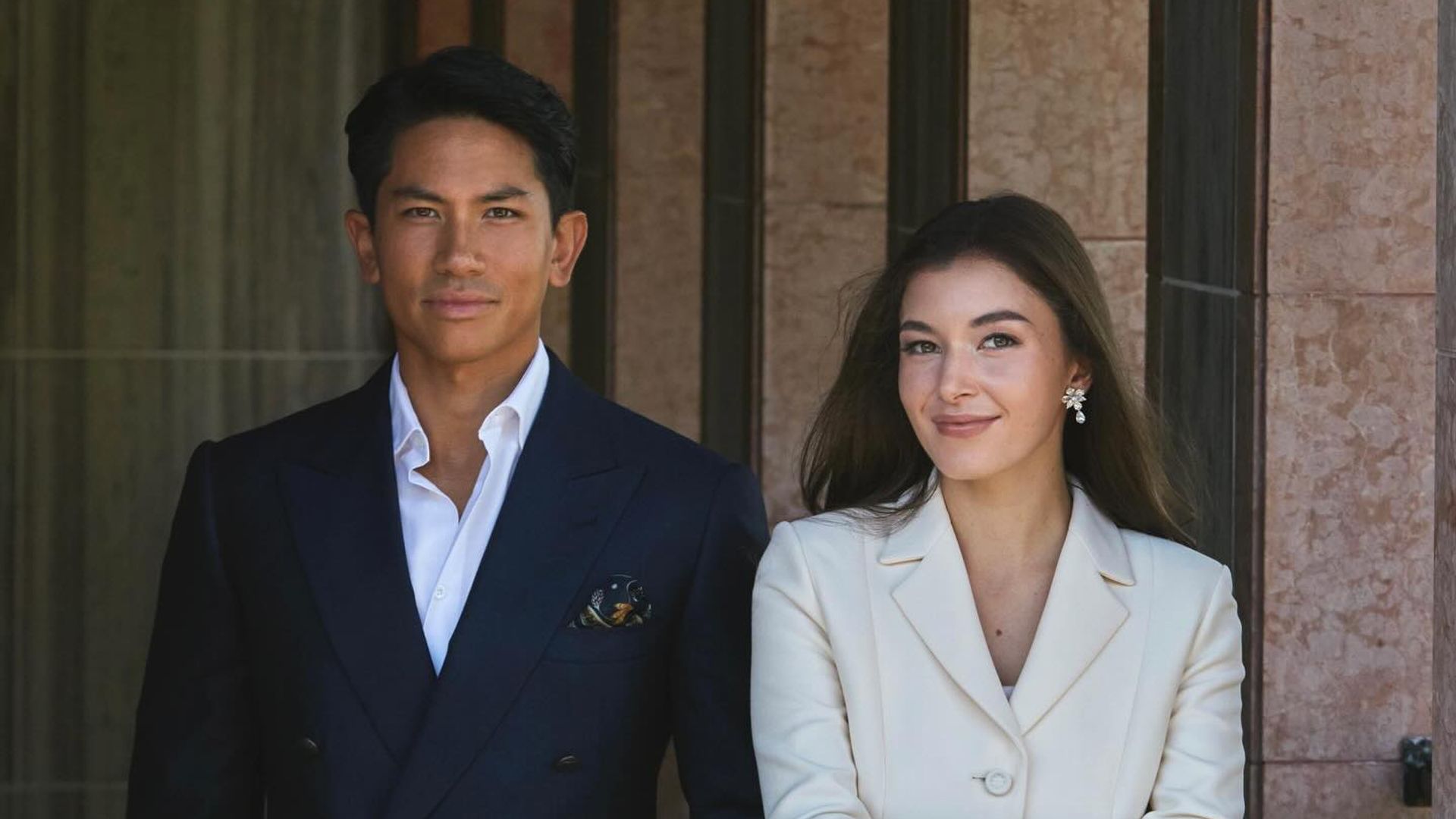 Prince Abdul Mateen ibni Hassanal Bolkiah with his bride-to-be Anisha Isa Kalebic