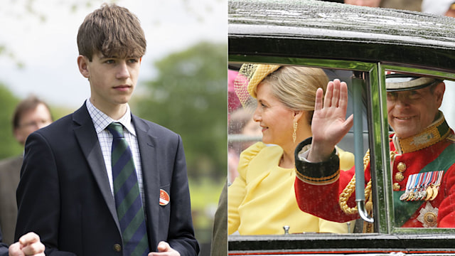 James, Earl of Wessex and his parents Sophie and Edward