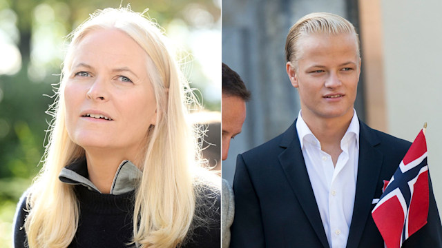 Crown Princess Mette-Marit beside her son Marius Borg Høiby