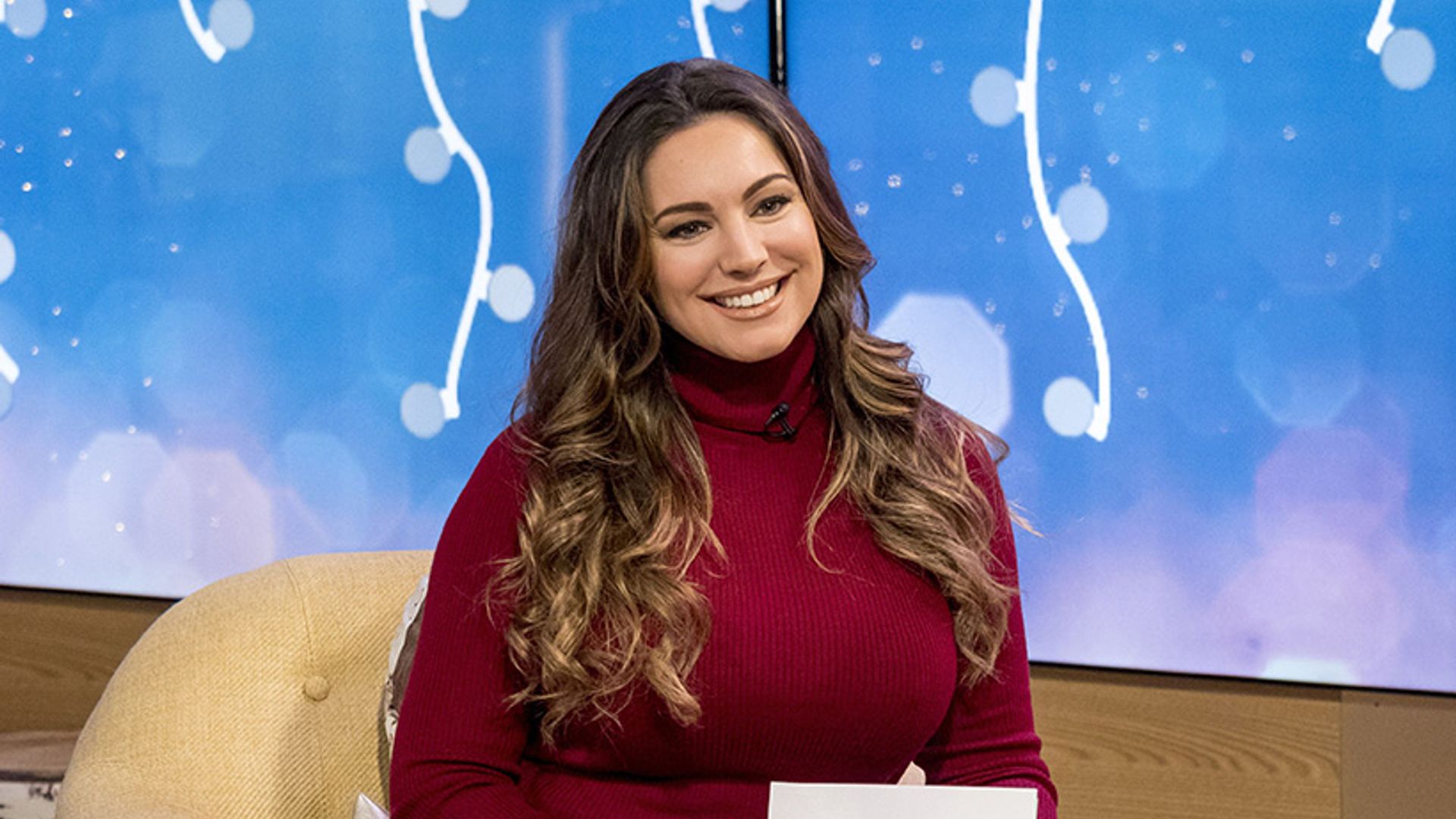 kelly brook wears zara rollneck and cropped trousers