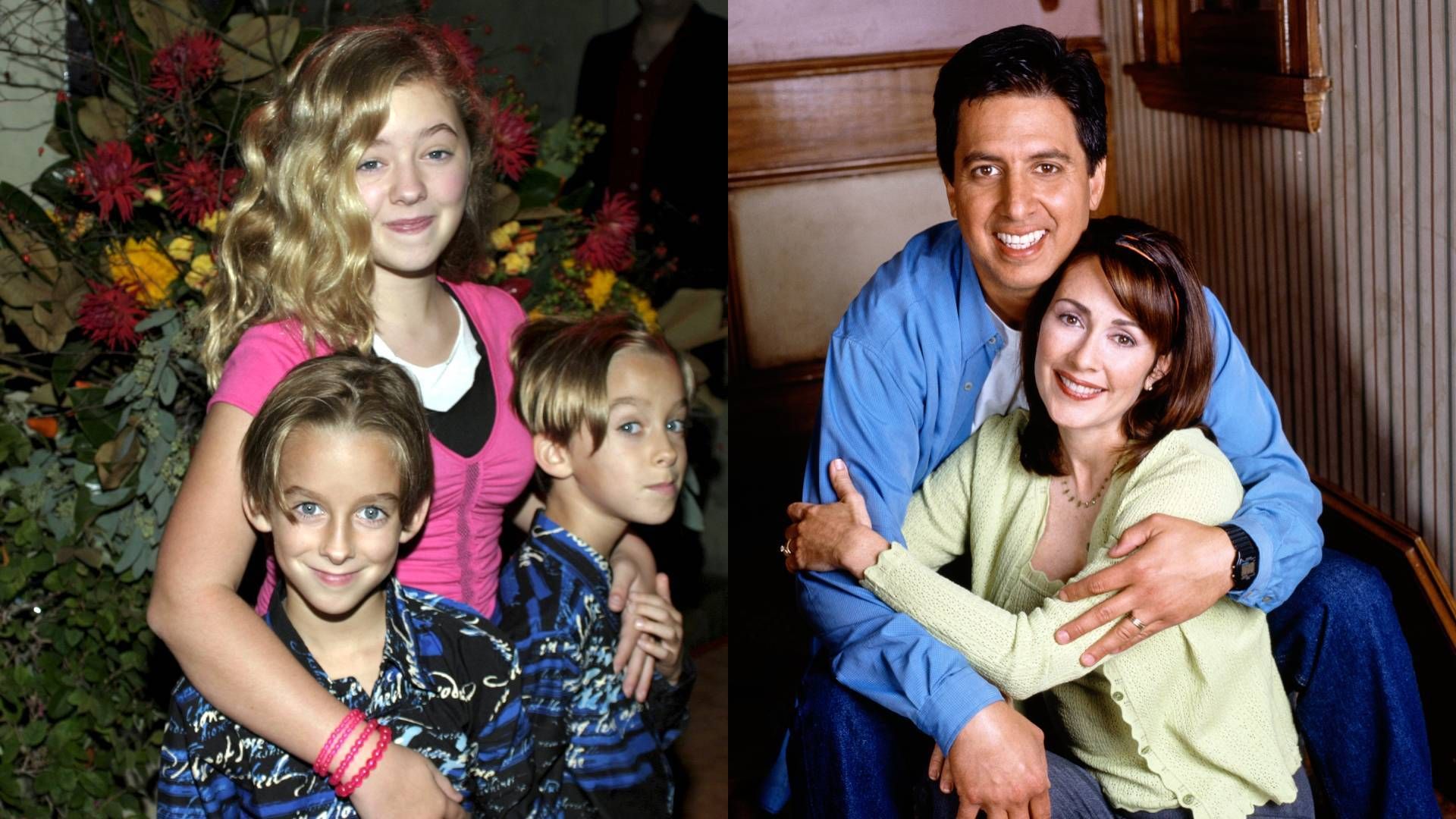 Split image of Ray Romano, Patricia Heaton and the kids from Everybody Loves Raymond