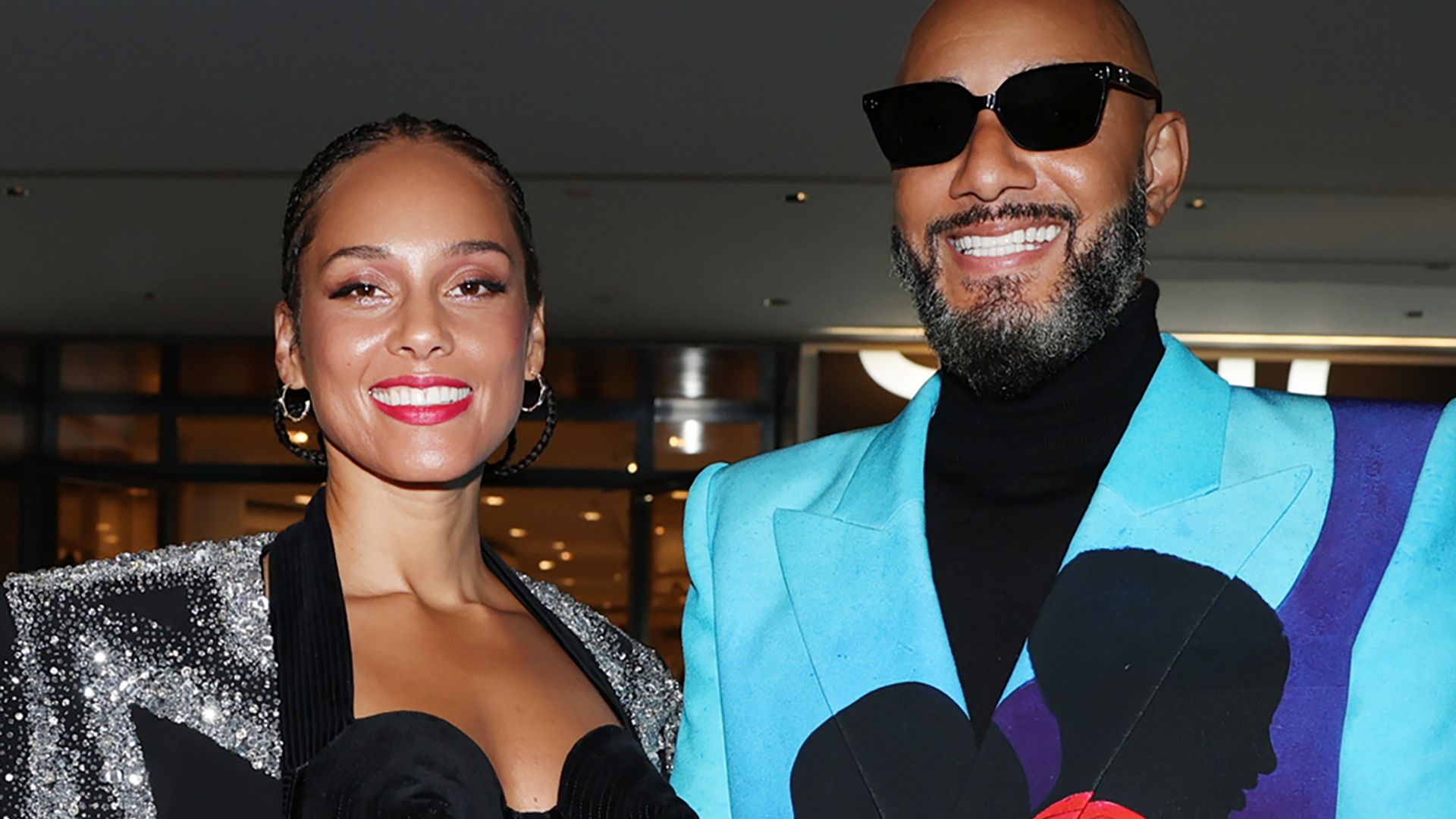 Swizz Beatz and Alicia Keys attend Giants: Art From The Dean Collection Of Swizz Beatz And Alicia Keys at Brooklyn Museum on February 06, 2024 in New York City.