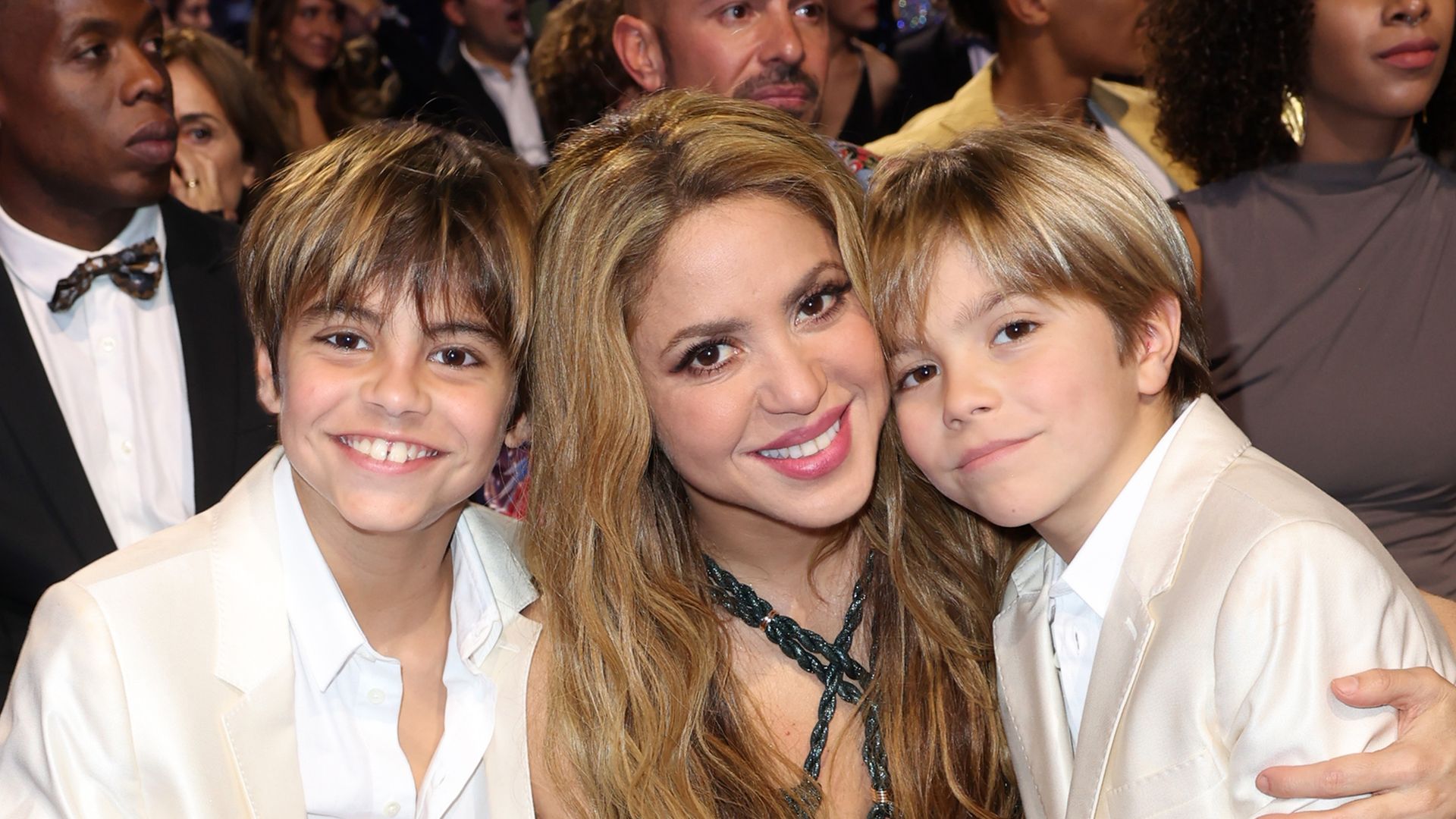Shakira and her two sons, Milan and Sasha attend The 24th Annual Latin Grammy Awards on November 16, 2023 in Seville, Spain.