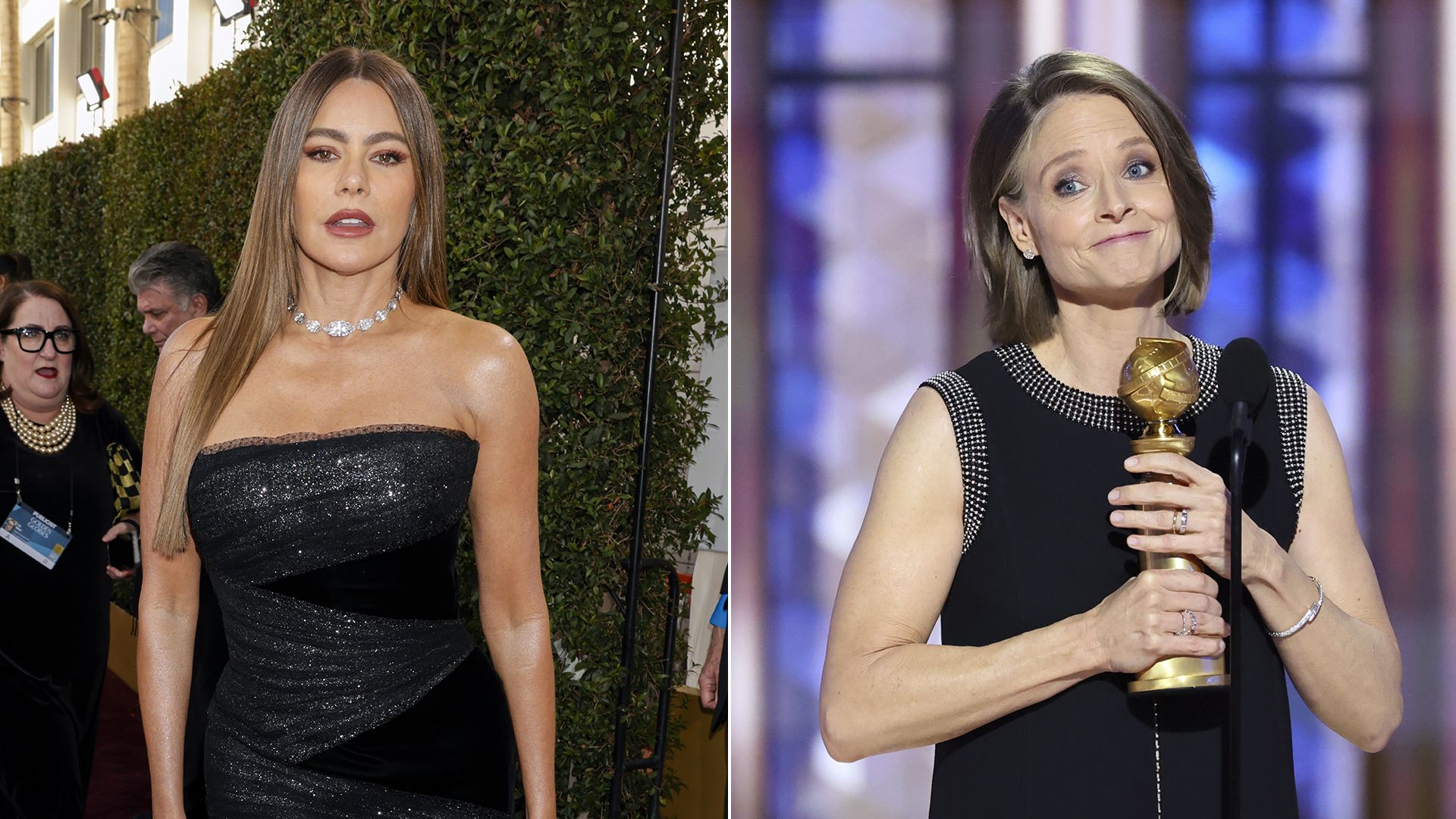 sofia vergara jodie foster golden globes 2025