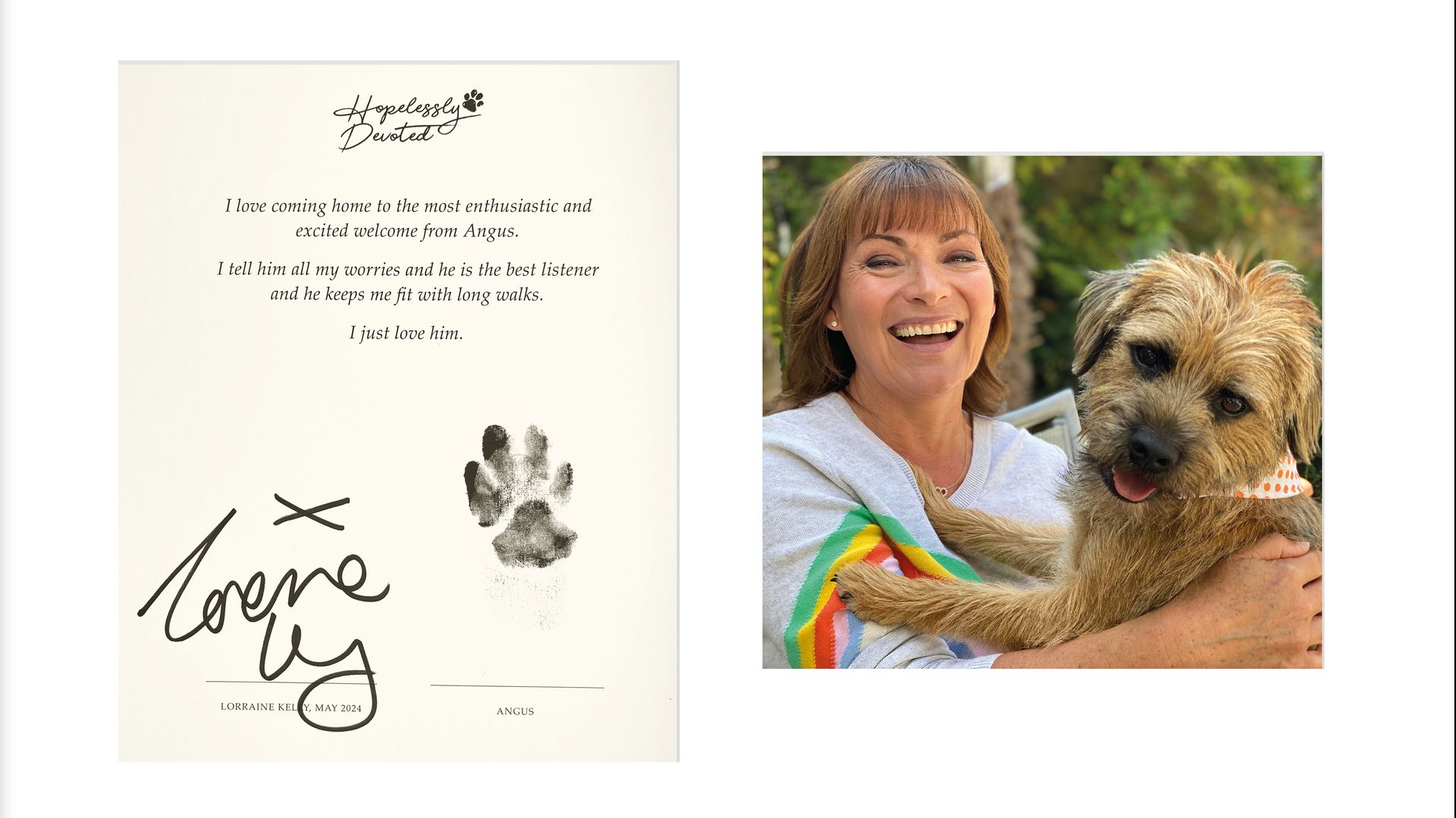 TV presenter Lorraine Kelly with her dog