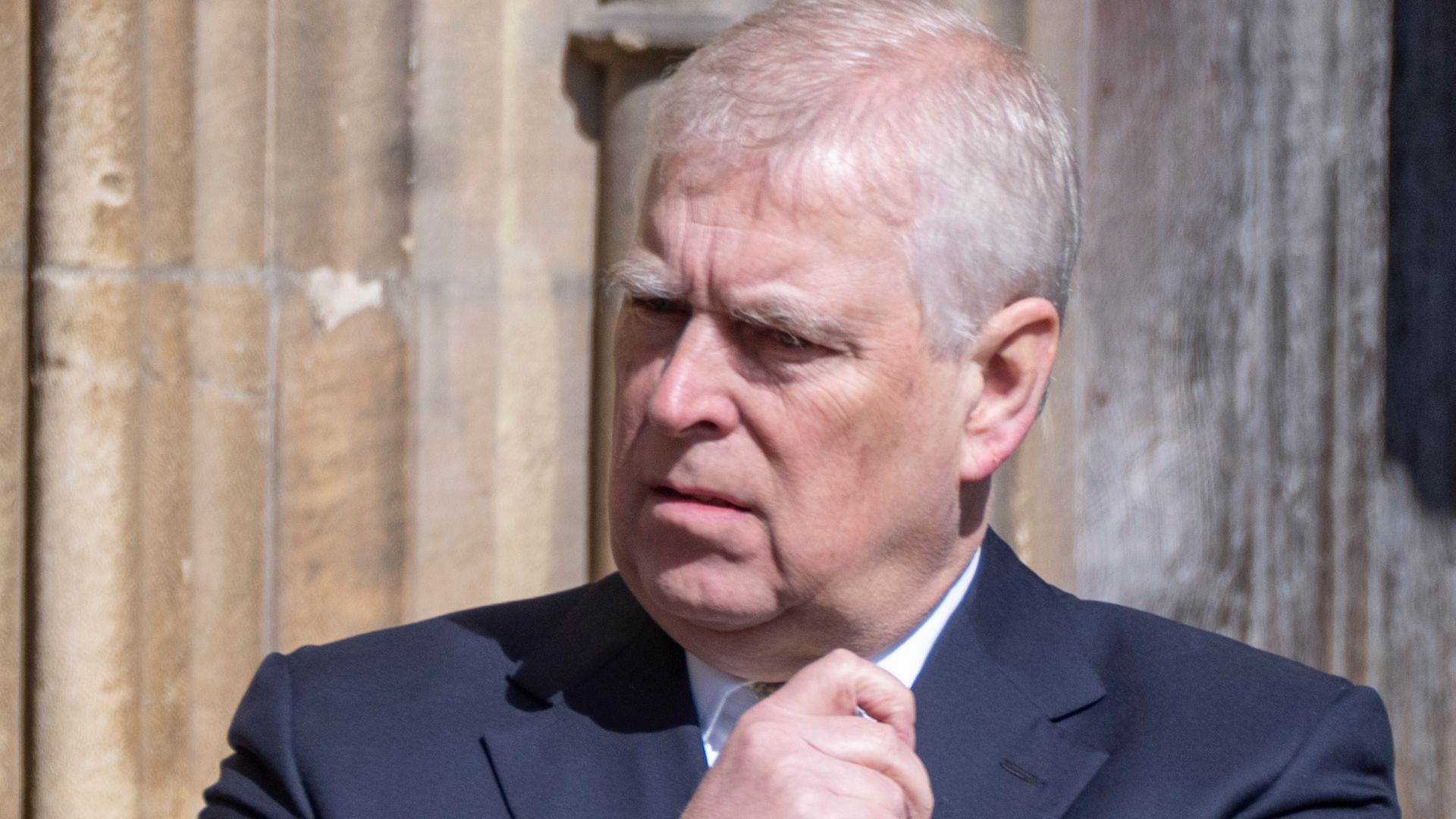 Prince Andrew outside church on Easter