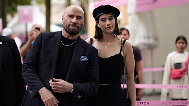 Ella and John Travolta arriving at the Paris Olympics