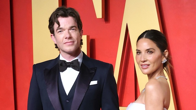 John Mulaney and Olivia Munn attend the 2024 Vanity Fair Oscar Party hosted by Radhika Jones at Wallis Annenberg Center for the Performing Arts on March 10, 2024 in Beverly Hills, California