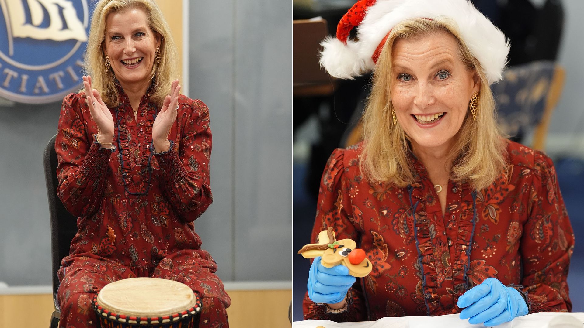 Duchess Sophie showcases musical talents as she spreads some festive cheer