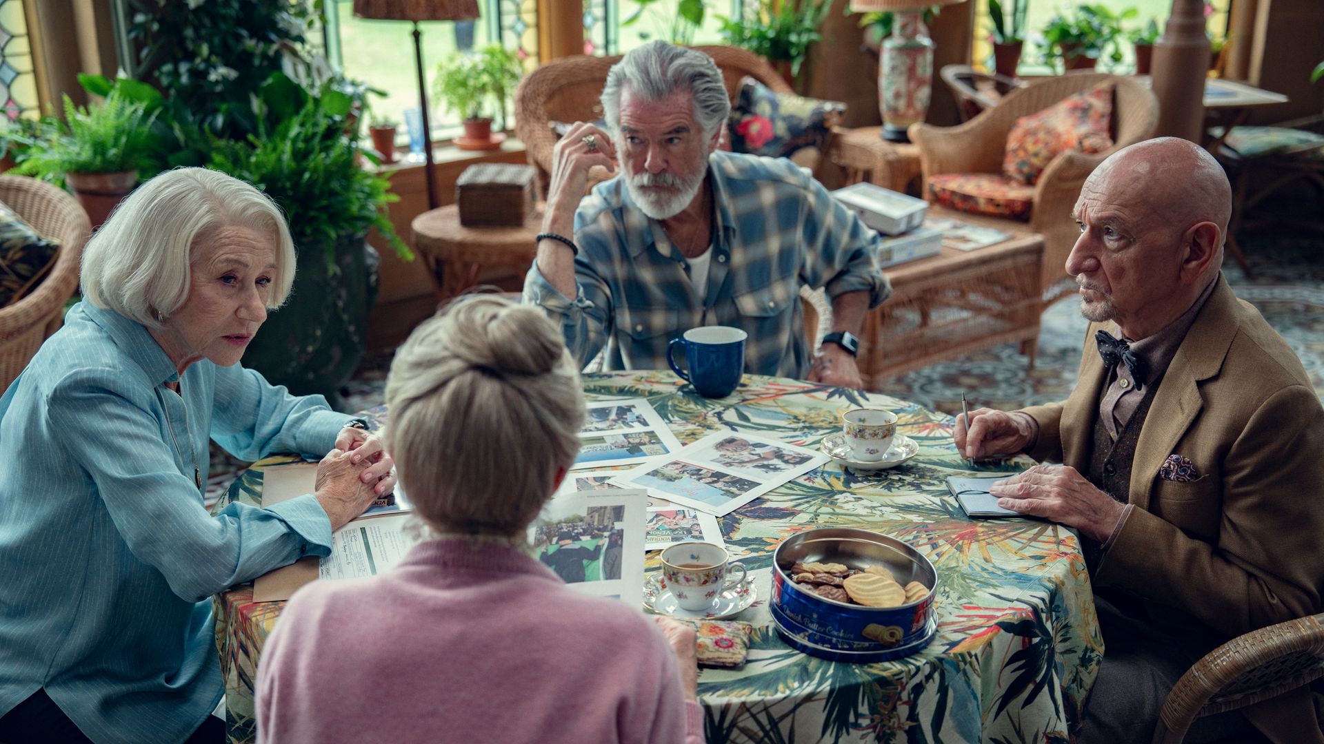 The four retirees in The Thursday Murder Club sat around a table 