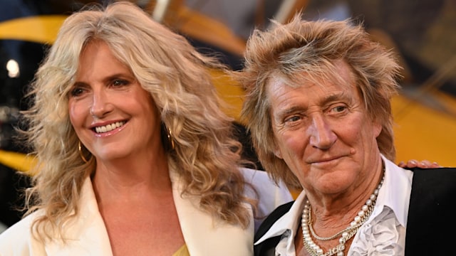 Penny Lancaster and Rod Stewart  attend the Global Premiere Red Carpet in support of "Mission: Impossible - The Final Reckoning" at Leicester Square