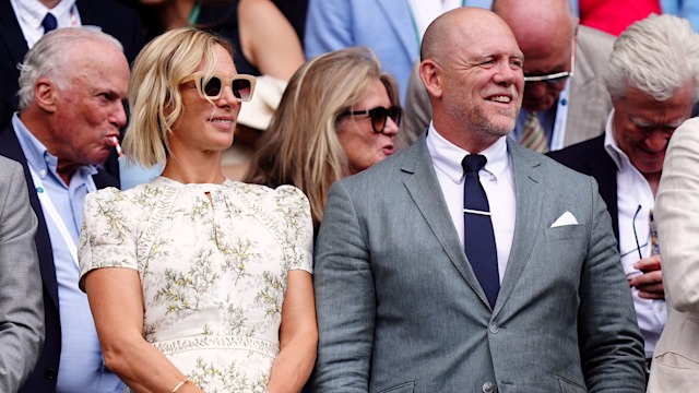 Zara Tindall and Mike Tindall on day ten of the 2024 Wimbledon Championships