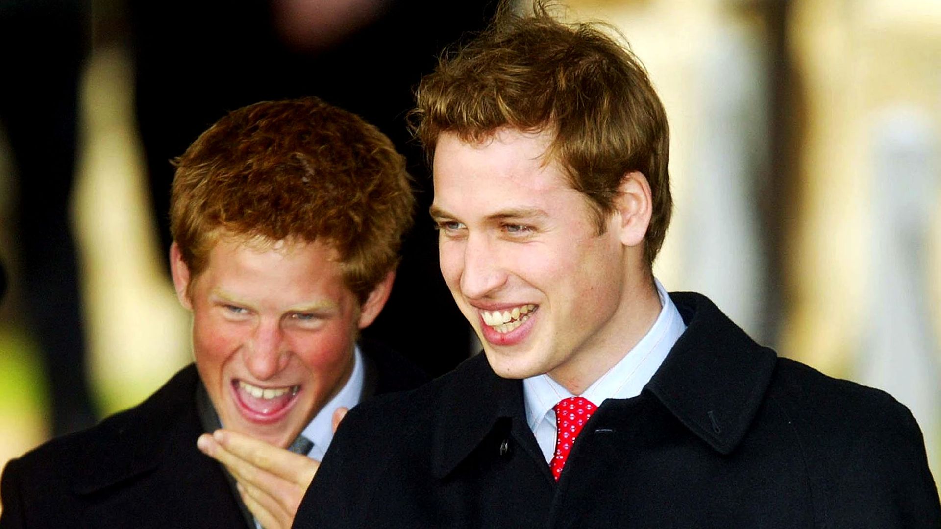 Prince William and Prince Harry laughing