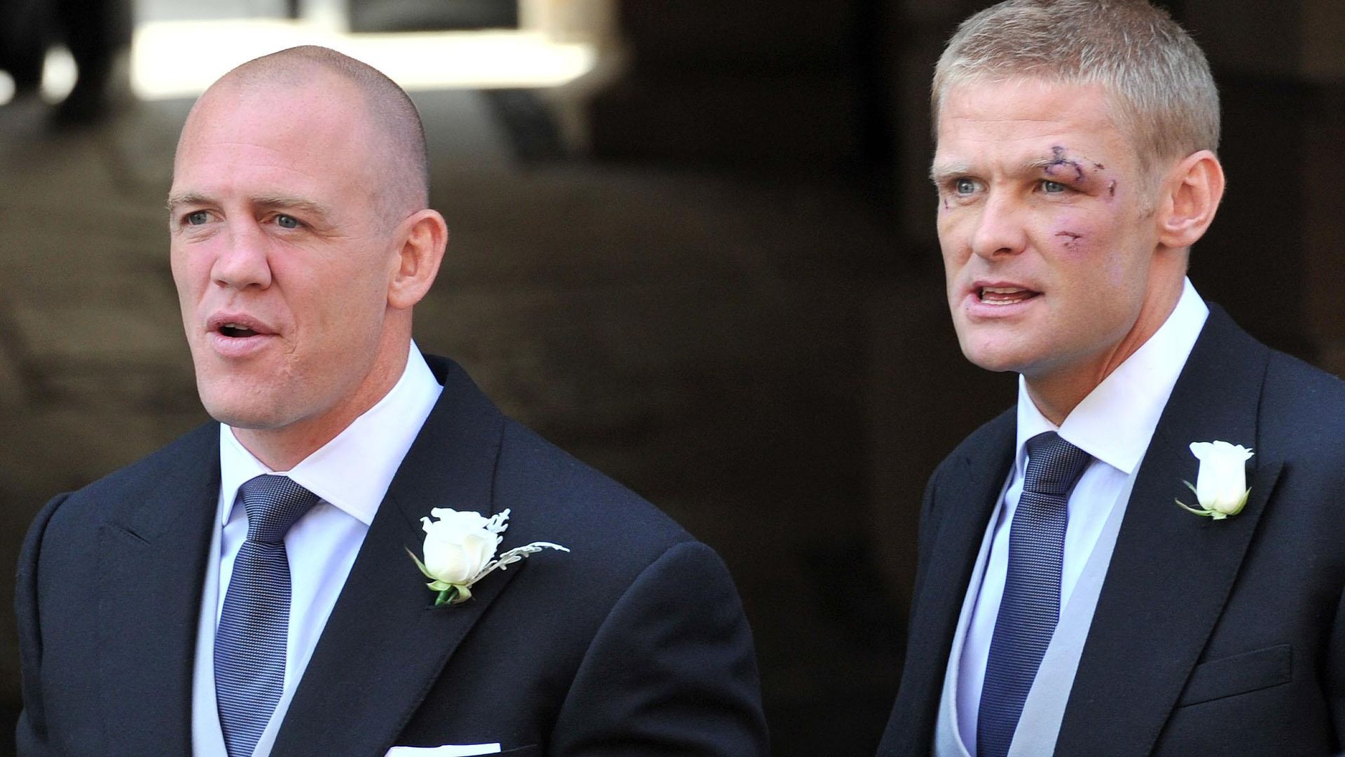 Mike Tindall and his best man Iain on his wedding day with Zara Tindall