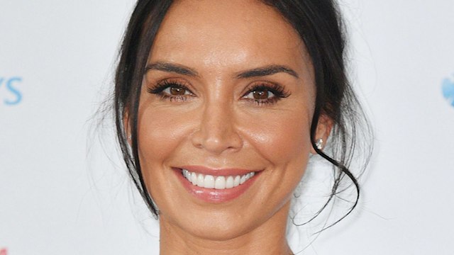 christine lampard wears m and s skirt
