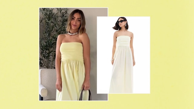 split image frankie bridge yellow asos dress