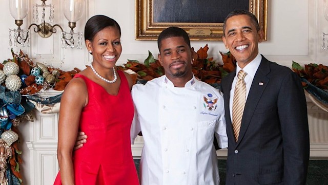 Obamas with Tafari Campbell